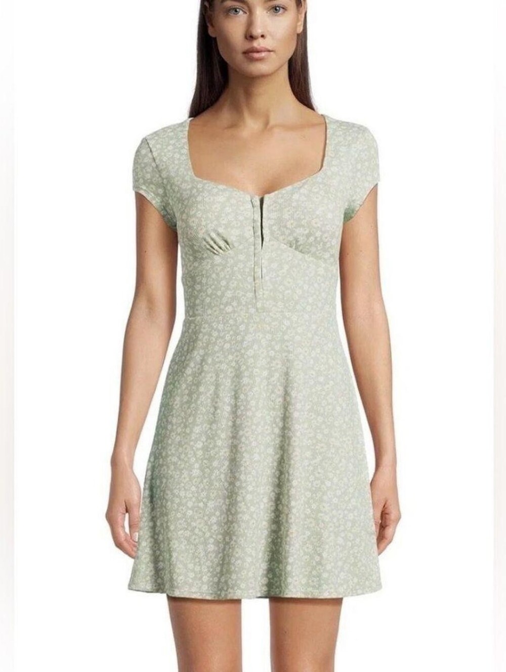 No Boundaries Sage Green Floral Mini Dress